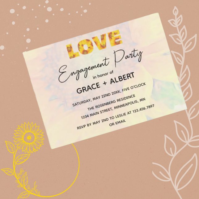 Invitación a la fiesta de compromiso de amor de am (Subido por el creador)