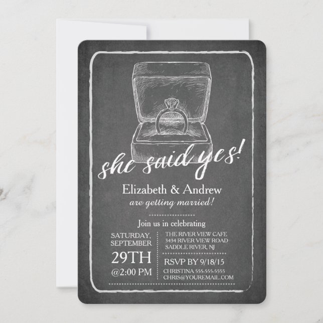 Invitación a la fiesta de compromiso de anillo de  (Anverso)