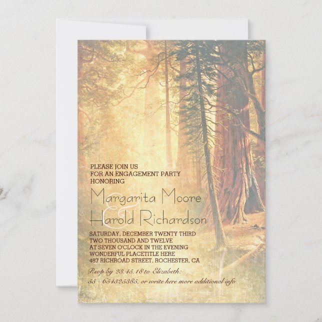 Invitación a la fiesta de compromiso de árboles de (Anverso)