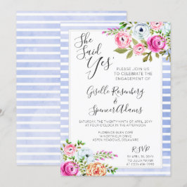 Invitación a la fiesta de compromiso de banda flor
