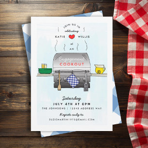 Invitación a la fiesta de compromiso de barbacoa