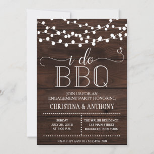 Invitación a la fiesta de compromiso de barbacoa
