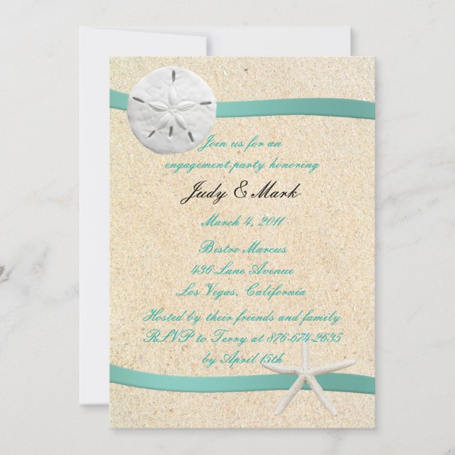 Invitación a la fiesta de compromiso de bodas de a (Anverso)