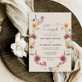 Invitación a la fiesta de compromiso de Boho Wildf