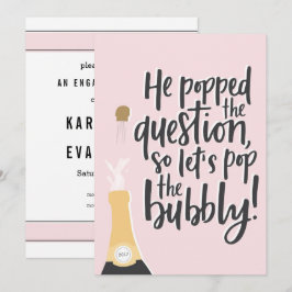 Invitación a la fiesta de compromiso de burbujas