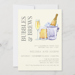 Invitación a la fiesta de compromiso de burbujas y