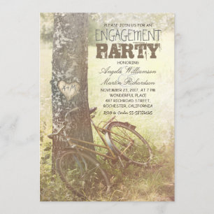 invitación a la fiesta de compromiso de campo rúst