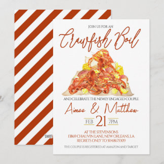 Invitación a la fiesta de compromiso de cangrejos 