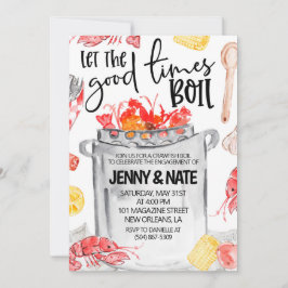 Invitación a la fiesta de compromiso de cangrejos 