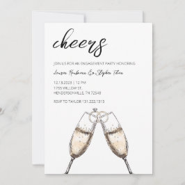 Invitación a la fiesta de compromiso de champagne