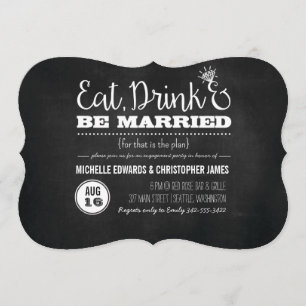 Invitación a la fiesta de compromiso de Comer, beb