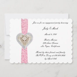 Invitación a la fiesta de compromiso de encaje ros