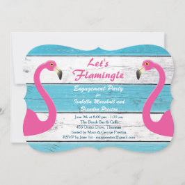Invitación a la fiesta de compromiso de flamingo a