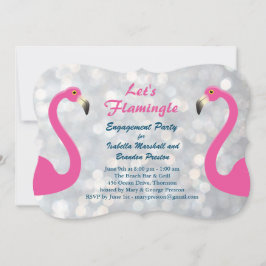 Invitación a la fiesta de compromiso de flamingo d