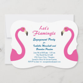 Invitación a la fiesta de compromiso de flamingo r