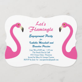 Invitación a la fiesta de compromiso de flamingo r