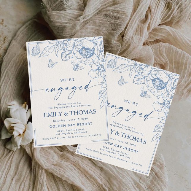 Invitación a la fiesta de compromiso de Floral Chi (Subido por el creador)