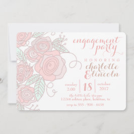 Invitación a la fiesta de compromiso de flores