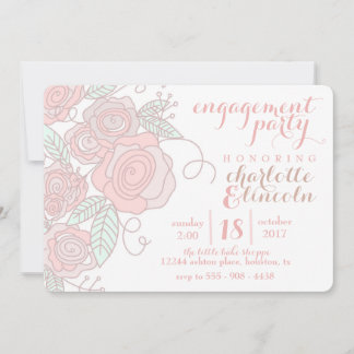 Invitación a la fiesta de compromiso de flores
