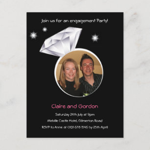 Invitación a la fiesta de compromiso de fotos en a