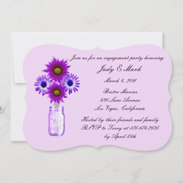 Invitación a la fiesta de compromiso de frasco de  (Anverso)
