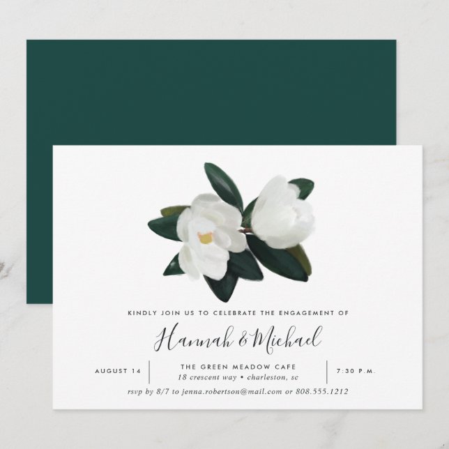 Invitación a la fiesta de compromiso de Grandiflor (Anverso / Reverso)