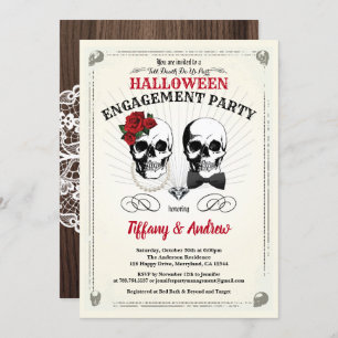 Invitación a la fiesta de compromiso de Halloween.