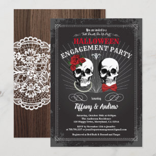 Invitación a la fiesta de compromiso de Halloween.