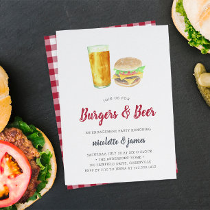 Invitación a la fiesta de compromiso de hamburgues