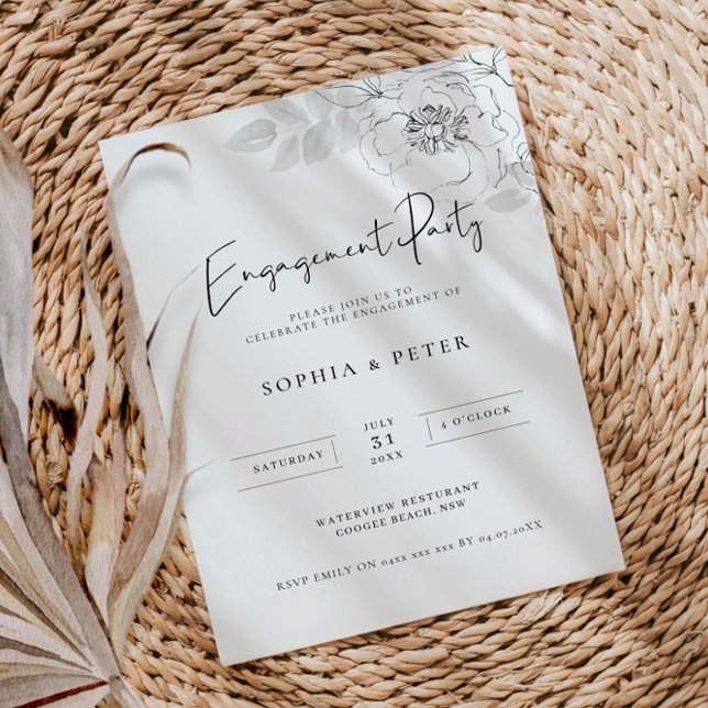 Invitación a la fiesta de compromiso de ilustració (Subido por el creador)