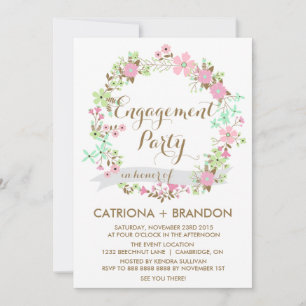 Invitación a la fiesta de compromiso de la floraci