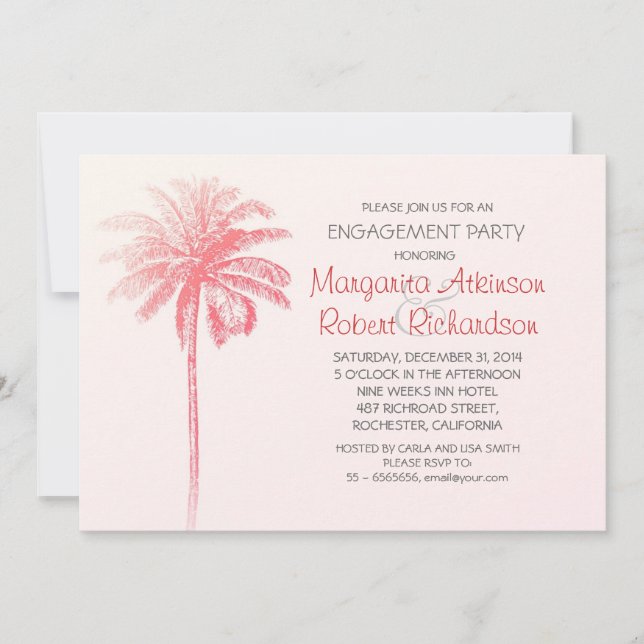 invitación a la fiesta de compromiso de la playa d (Anverso)