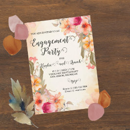 Invitación a la fiesta de compromiso de las flores