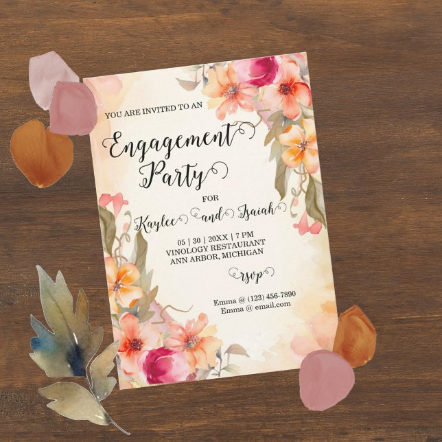 Invitación a la fiesta de compromiso de las flores (Subido por el creador)