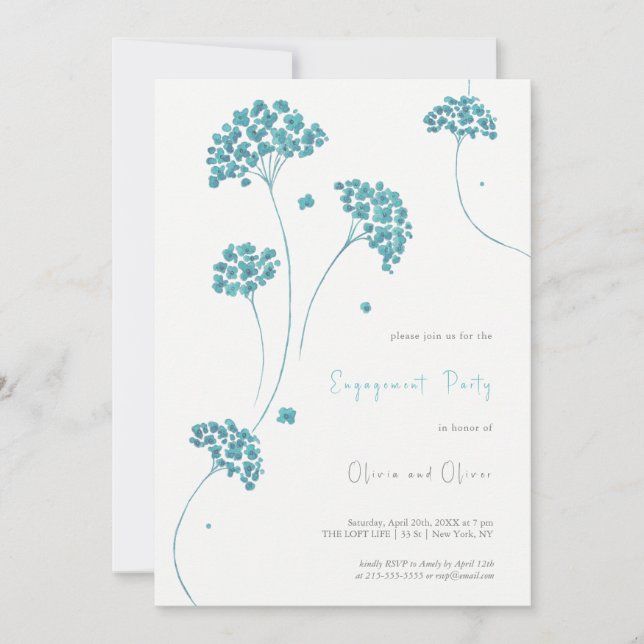 Invitación a la fiesta de compromiso de las flores (Anverso)