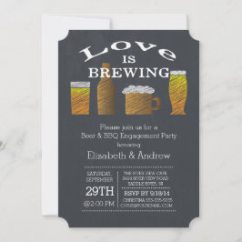 Invitación a la fiesta de compromiso de Love Brewi