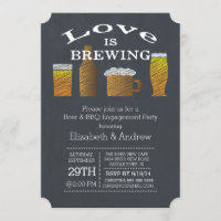 Invitación a la fiesta de compromiso de Love Brewi