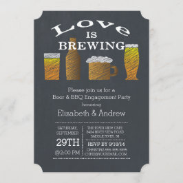Invitación a la fiesta de compromiso de Love Brewi