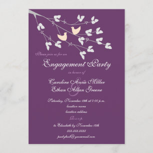 Invitación a la fiesta de compromiso de Lovebirds