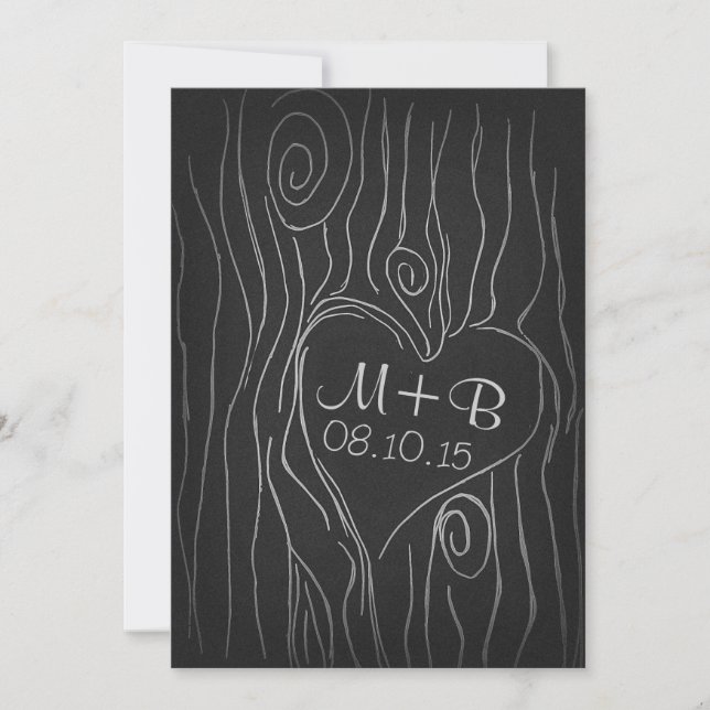 invitación a la fiesta de compromiso de madera de  (Anverso)