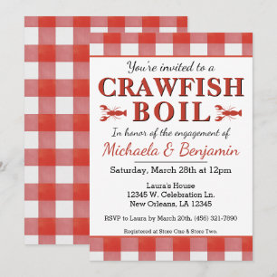 Invitación a la fiesta de compromiso de mariscos d