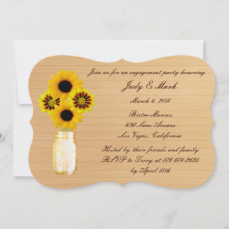 Invitación a la fiesta de compromiso de Mason Jar,