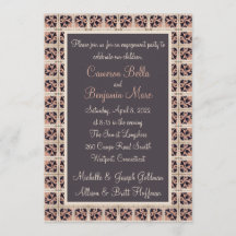 Invitación a la fiesta de compromiso de mosaicos e