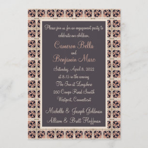 Invitación a la fiesta de compromiso de mosaicos e