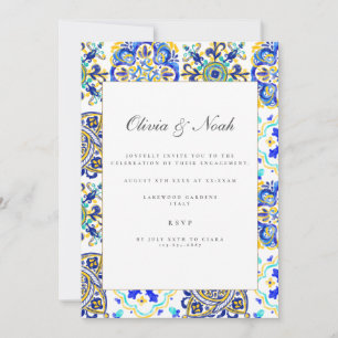 Invitación a la fiesta de compromiso de mosaicos m