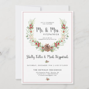 Invitación a la fiesta de compromiso de Navidad