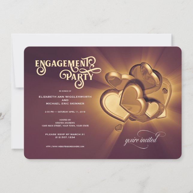 Invitación a la fiesta de compromiso de oro (Anverso)