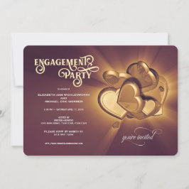 Invitación a la fiesta de compromiso de oro