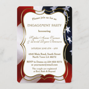 Invitación a la fiesta de compromiso de oro de la