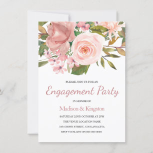 Invitación a la fiesta de compromiso de oro Rosa d